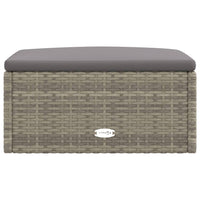 Thumbnail for Gartenhocker mit Kissen Grau Poly Rattan