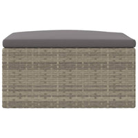 Thumbnail for Gartenhocker mit Kissen Grau Poly Rattan