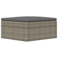 Thumbnail for Gartenhocker mit Kissen Grau Poly Rattan