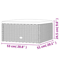Thumbnail for Gartenhocker mit Kissen Grau Poly Rattan