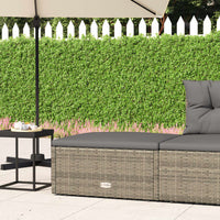 Thumbnail for Gartenhocker mit Kissen Grau Poly Rattan