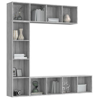 Thumbnail for 3-tlg. Bücherregal-/TV-Schrank-Set Grau Sonoma 180x30x180 cm