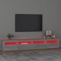 Thumbnail for TV-Schrank mit LED-Leuchten Grau Sonoma 240x35x40 cm