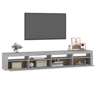 Thumbnail for TV-Schrank mit LED-Leuchten Grau Sonoma 240x35x40 cm
