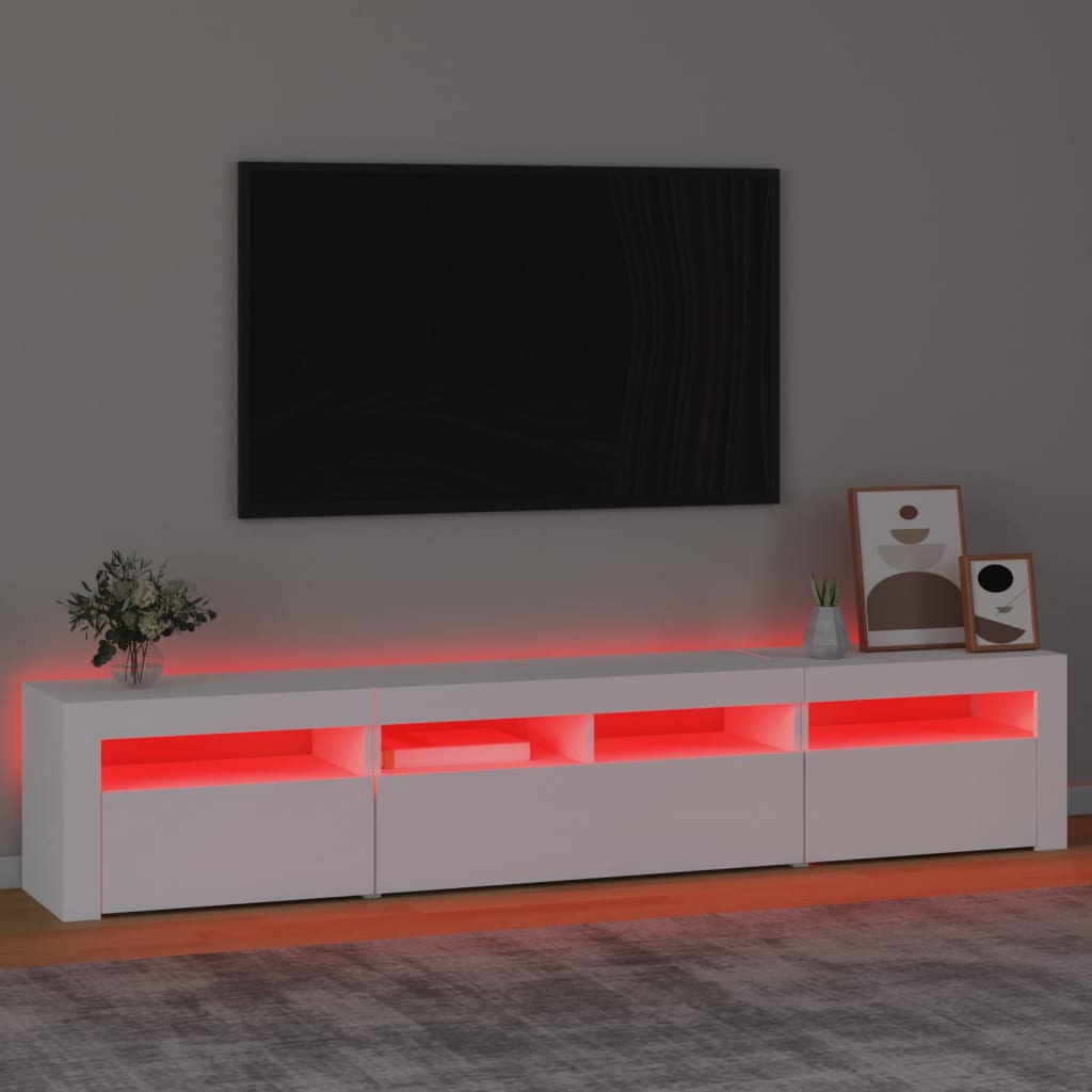 TV-Schrank mit LED-Leuchten Schwarz 210x35x40 cm