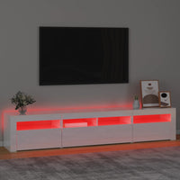 Thumbnail for TV-Schrank mit LED-Leuchten Hochglanz-Weiß 210x35x40 cm