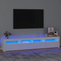 Thumbnail for TV-Schrank mit LED-Leuchten Hochglanz-Weiß 210x35x40 cm