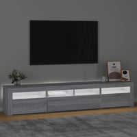 Thumbnail for TV-Schrank mit LED-Leuchten Grau Sonoma 210x35x40 cm