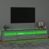 Thumbnail for TV-Schrank mit LED-Leuchten Grau Sonoma 210x35x40 cm