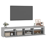 Thumbnail for TV-Schrank mit LED-Leuchten Grau Sonoma 210x35x40 cm