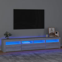 Thumbnail for TV-Schrank mit LED-Leuchten Grau Sonoma 210x35x40 cm