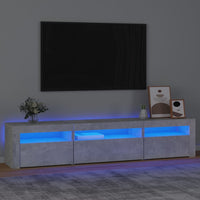 Thumbnail for TV-Schrank mit LED-Leuchten Betongrau 195x35x40 cm