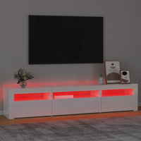 Thumbnail for TV-Schrank mit LED-Leuchten Hochglanz-Weiß 195x35x40 cm