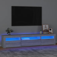 Thumbnail for TV-Schrank mit LED-Leuchten Grau Sonoma 195x35x40 cm