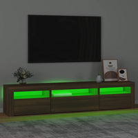 Thumbnail for TV-Schrank mit LED-Leuchten Braun Eichen-Optik 195x35x40 cm