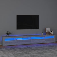 Thumbnail for TV-Schrank mit LED-Leuchten Grau Sonoma 270x35x40 cm