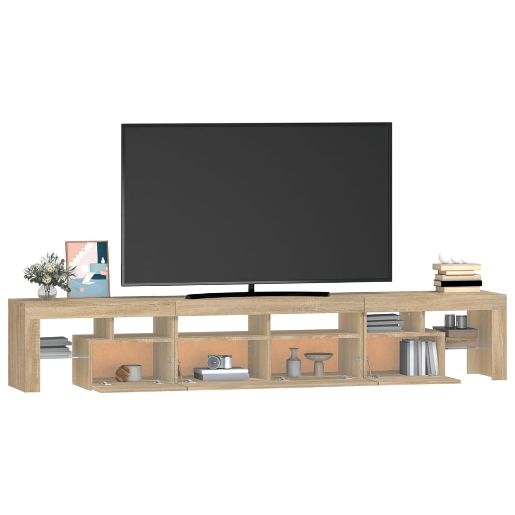 TV-Schrank mit LED-Leuchten Sonoma-Eiche 230x36,5x40 cm
