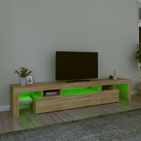 Thumbnail for TV-Schrank mit LED-Leuchten Sonoma-Eiche 215x36,5x40 cm