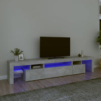Thumbnail for TV-Schrank mit LED-Leuchten Betongrau 215x36,5x40 cm