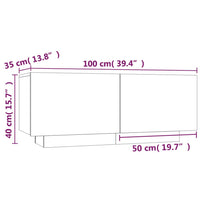 Thumbnail for Nachttisch Grau Sonoma 100x35x40 cm Holzwerkstoff