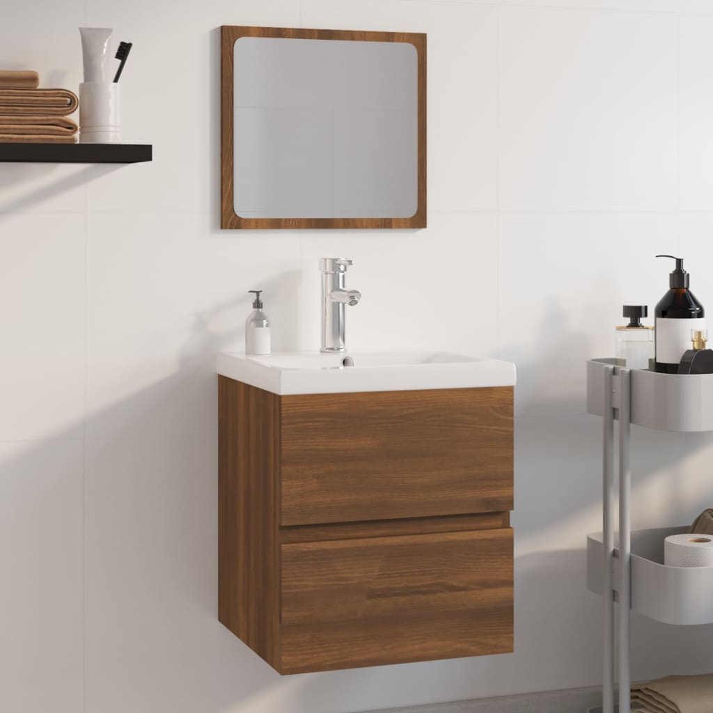 Badmöbel-Set Braun Eichen-Optik Holzwerkstoff