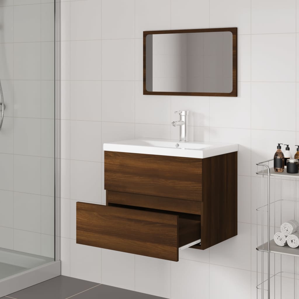 Badmöbel-Set Braun Eichen-Optik Holzwerkstoff