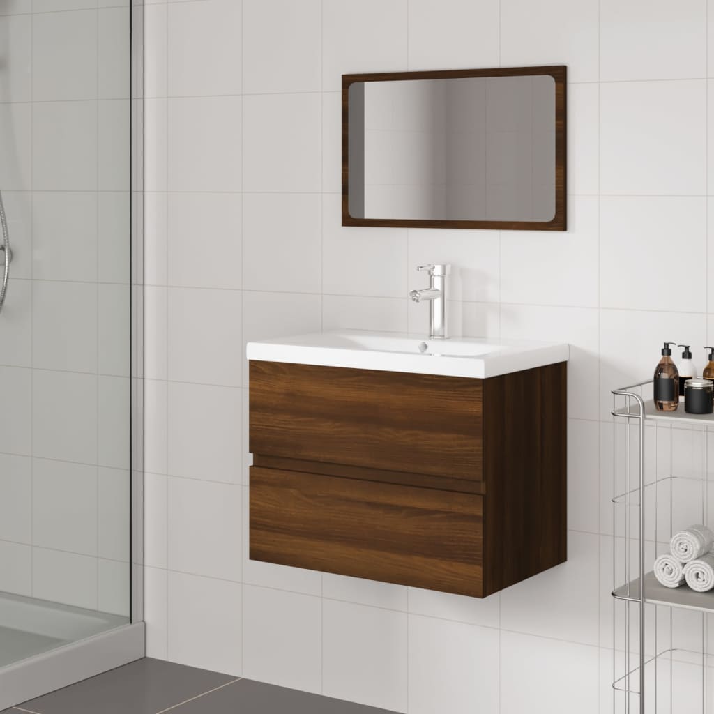 Badmöbel-Set Braun Eichen-Optik Holzwerkstoff