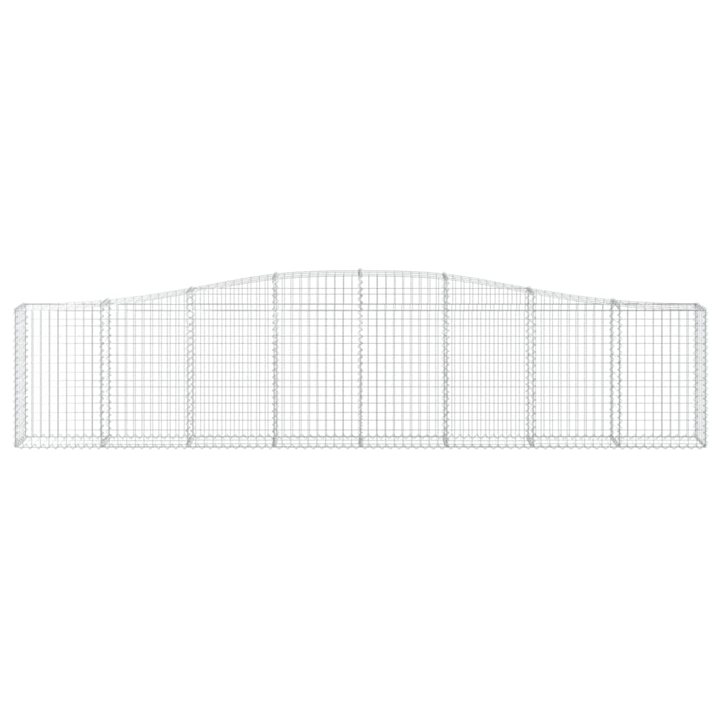 Gabione mit Hochbogen 400x30x80/100 cm Verzinktes Eisen