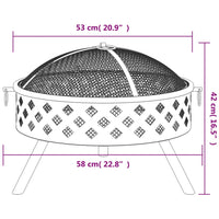 Thumbnail for Feuerschale mit Schürhaken 58 cm XXL Stahl