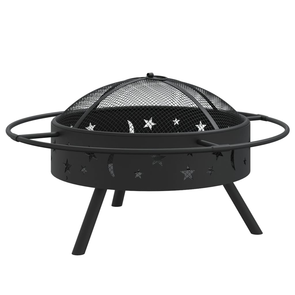 Feuerschale mit Schürhaken 70 cm XXL Stahl