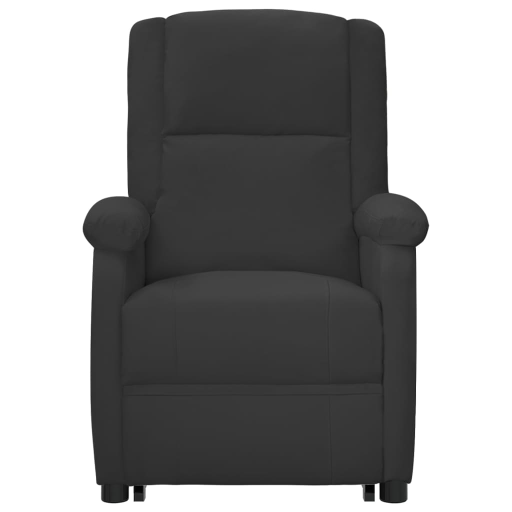 Elektrischer Massagesessel mit Aufstehhilfe Schwarz Kunstleder