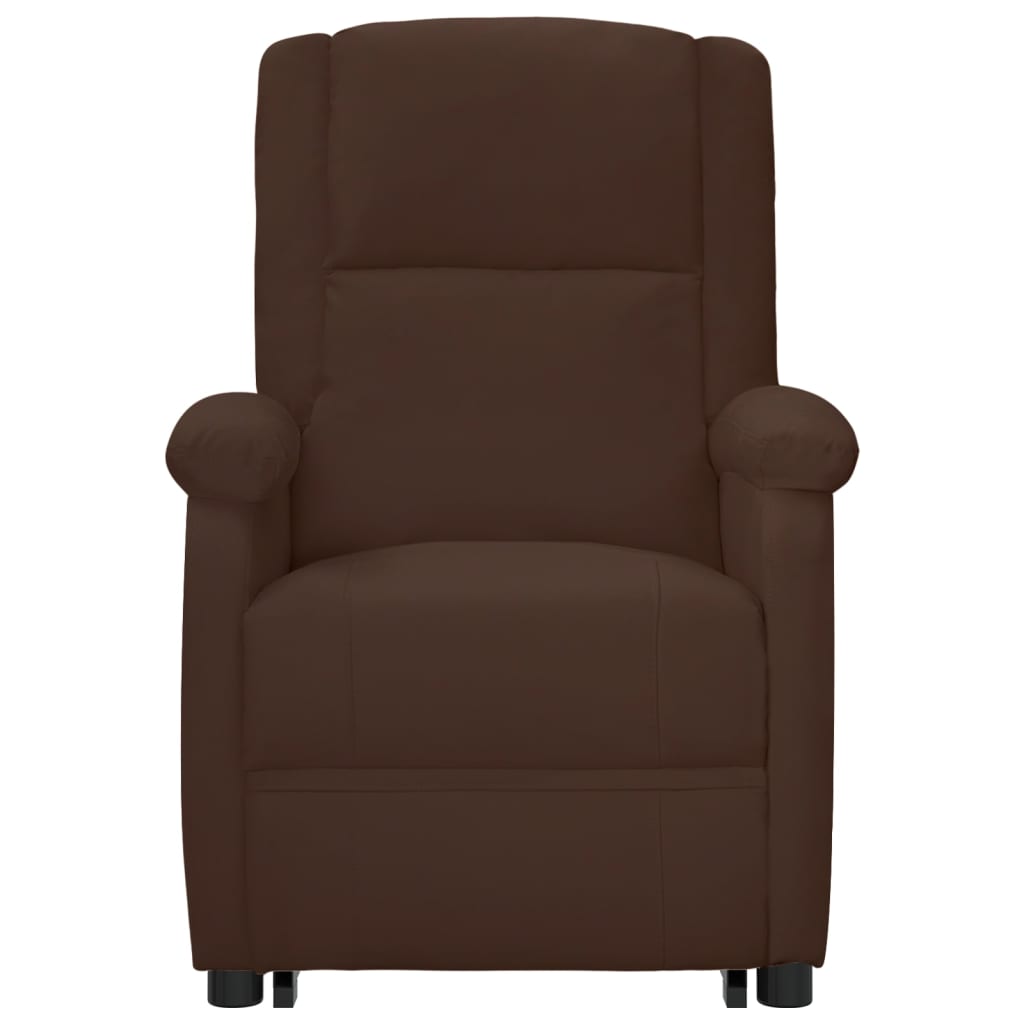 Elektrischer Massagesessel mit Aufstehhilfe Braun Kunstleder