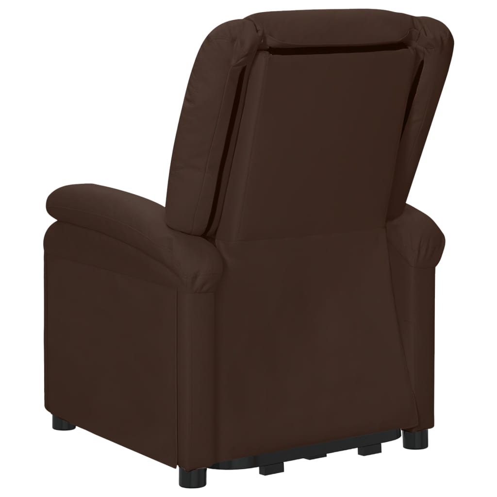 Elektrischer Massagesessel mit Aufstehhilfe Braun Kunstleder