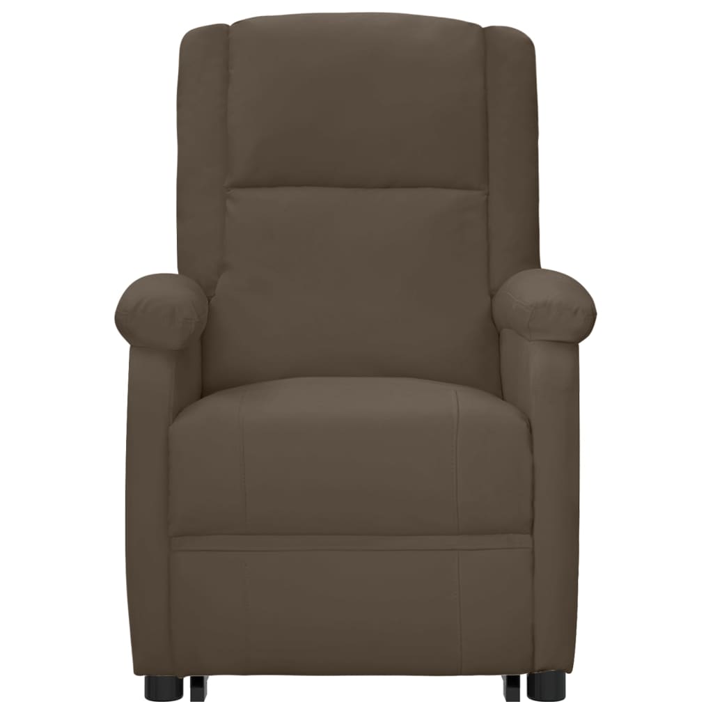 Elektrischer Massagesessel mit Aufstehhilfe Grau Kunstleder