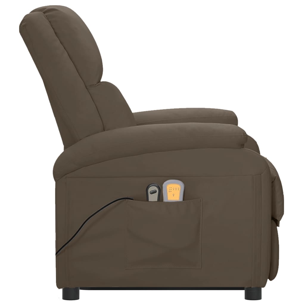 Elektrischer Massagesessel mit Aufstehhilfe Grau Kunstleder