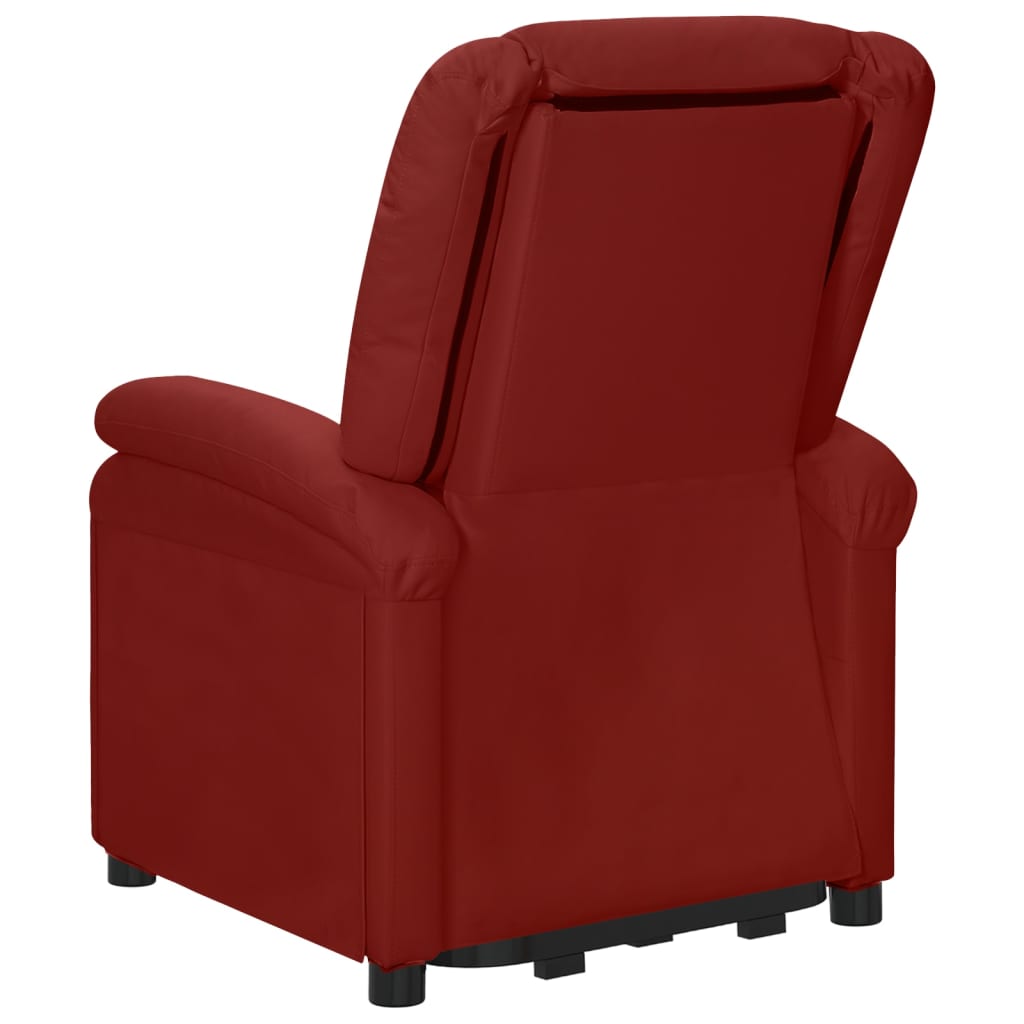 Elektrischer Massagesessel mit Aufstehhilfe Weinrot Kunstleder