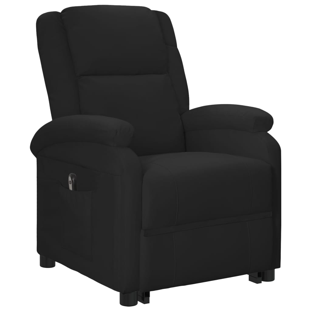 Relaxsessel mit Aufstehhilfe Schwarz Kunstleder