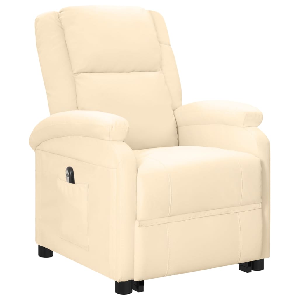 Relaxsessel mit Aufstehhilfe Creme Kunstleder