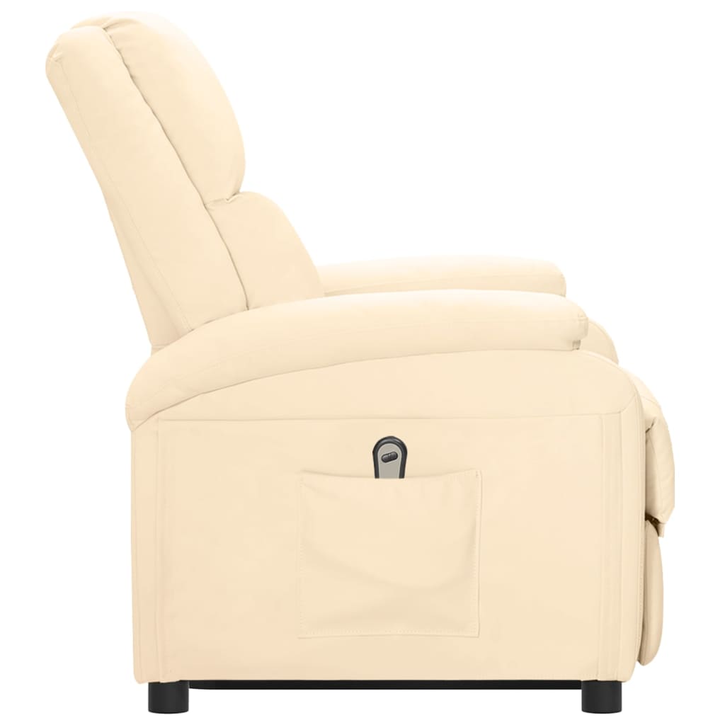 Relaxsessel mit Aufstehhilfe Creme Kunstleder