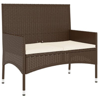 Thumbnail for Gartenbank 2-Sitzer mit Kissen Braun Poly Rattan