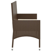 Thumbnail for Gartenbank 2-Sitzer mit Kissen Braun Poly Rattan