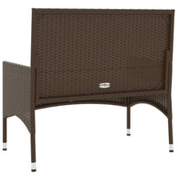 Thumbnail for Gartenbank 2-Sitzer mit Kissen Braun Poly Rattan