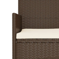 Thumbnail for Gartenbank 2-Sitzer mit Kissen Braun Poly Rattan