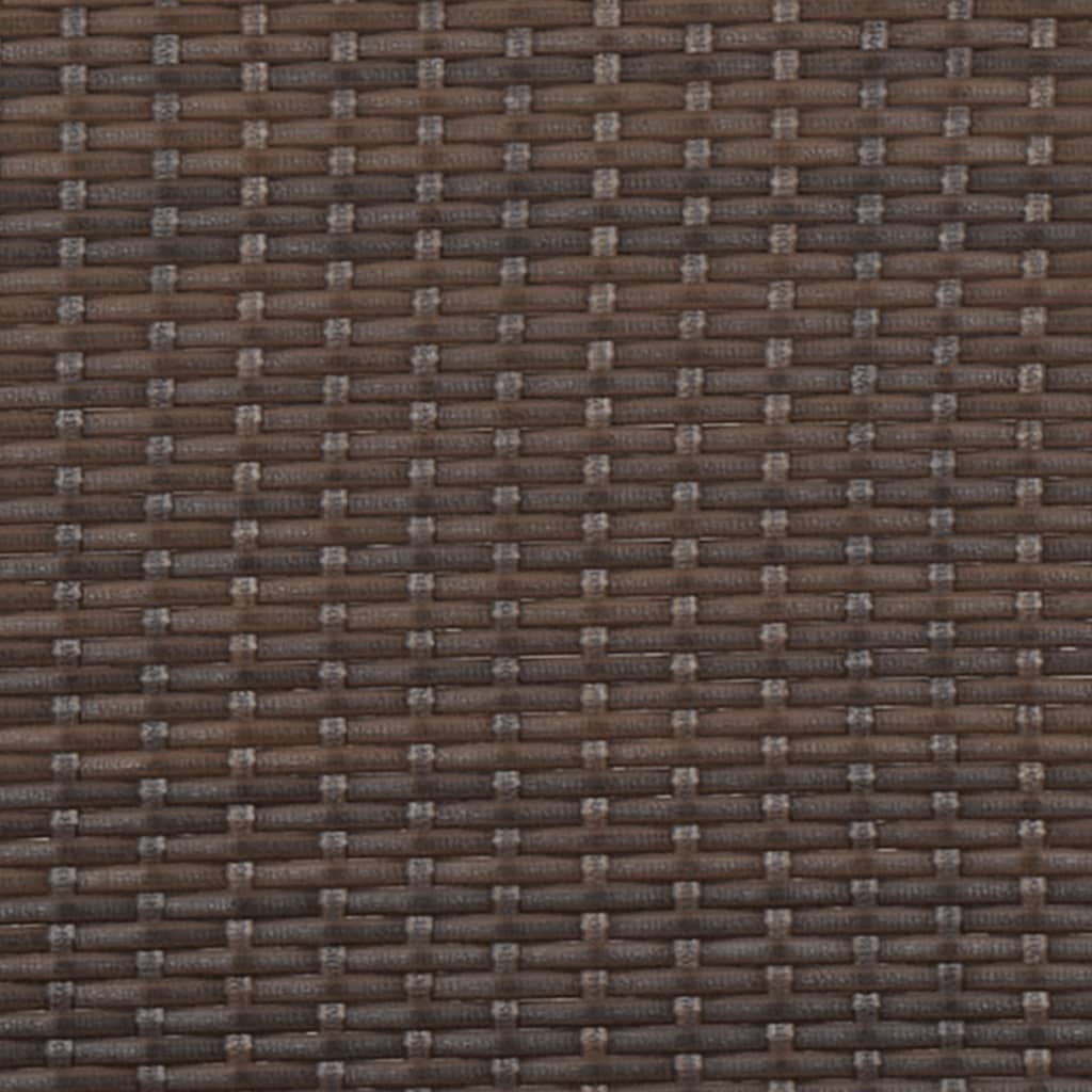 Gartenbank 2-Sitzer mit Kissen Braun Poly Rattan