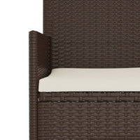 Thumbnail for Gartenbank 3-Sitzer mit Kissen Braun Poly Rattan