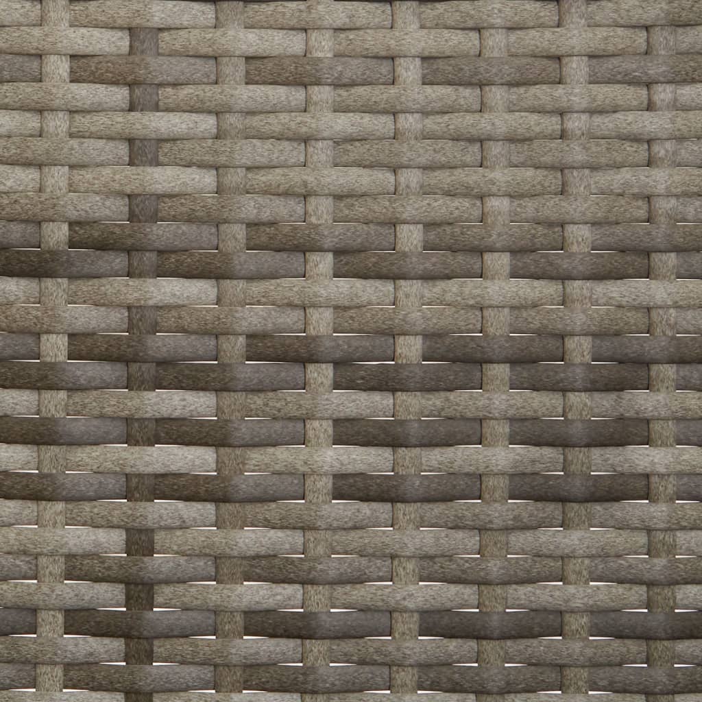 Gartenbank 3-Sitzer mit Kissen Grau Poly Rattan