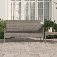 Thumbnail for Gartenbank 3-Sitzer mit Kissen Grau Poly Rattan