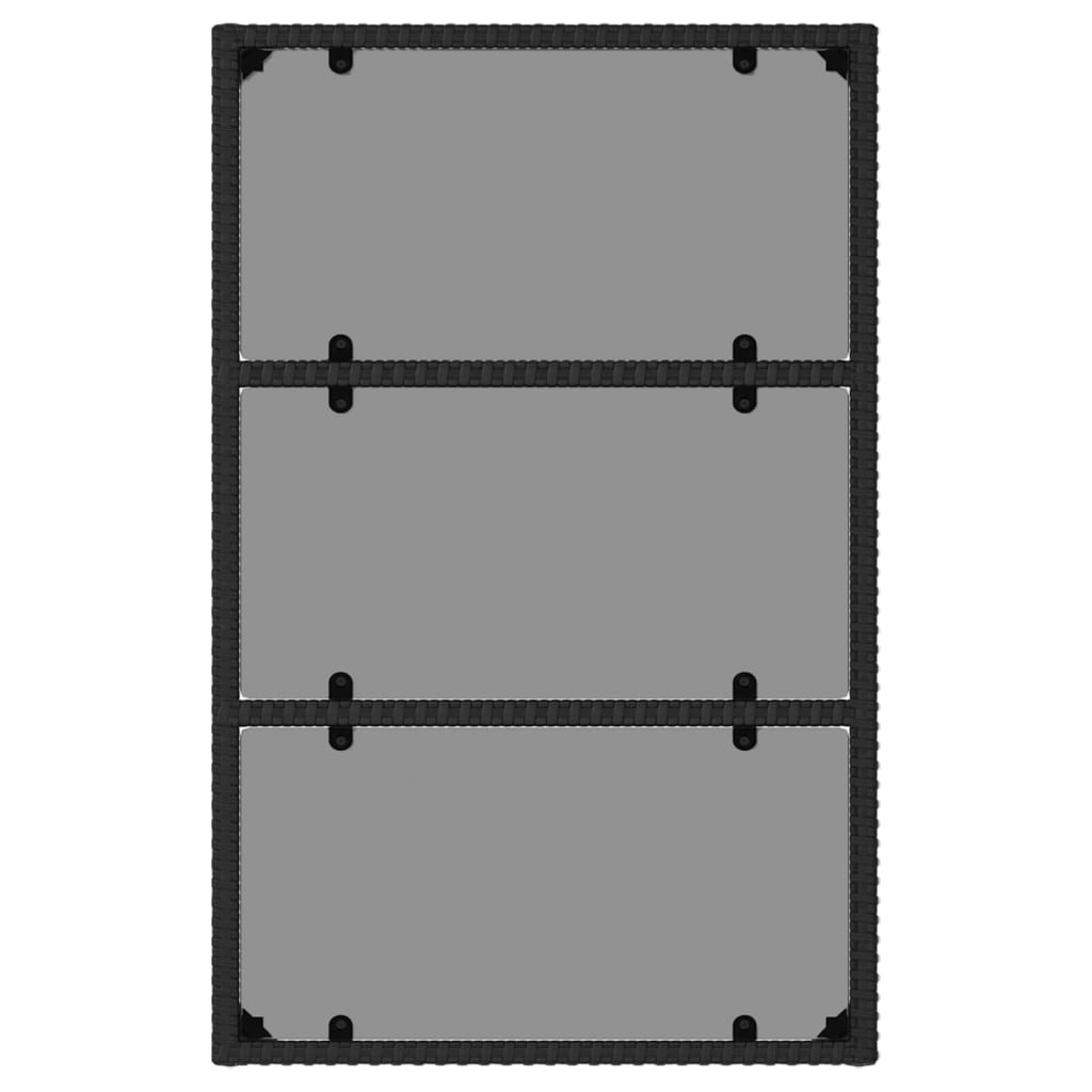 6-tlg. Garten-Lounge-Set mit Kissen Schwarz Poly Rattan