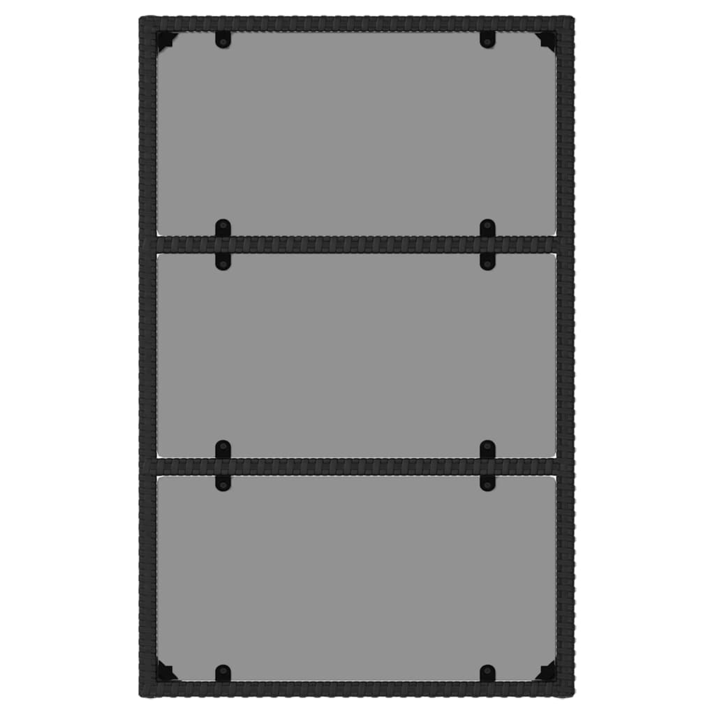6-tlg. Garten-Lounge-Set mit Kissen Schwarz Poly Rattan