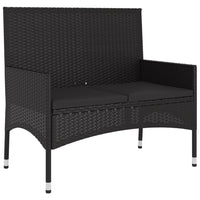 Thumbnail for 6-tlg. Garten-Lounge-Set mit Kissen Schwarz Poly Rattan